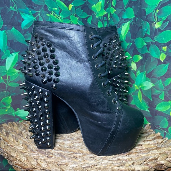 Jeffrey Campbell litas spike leather heels lace boots - Picture 7 of 9